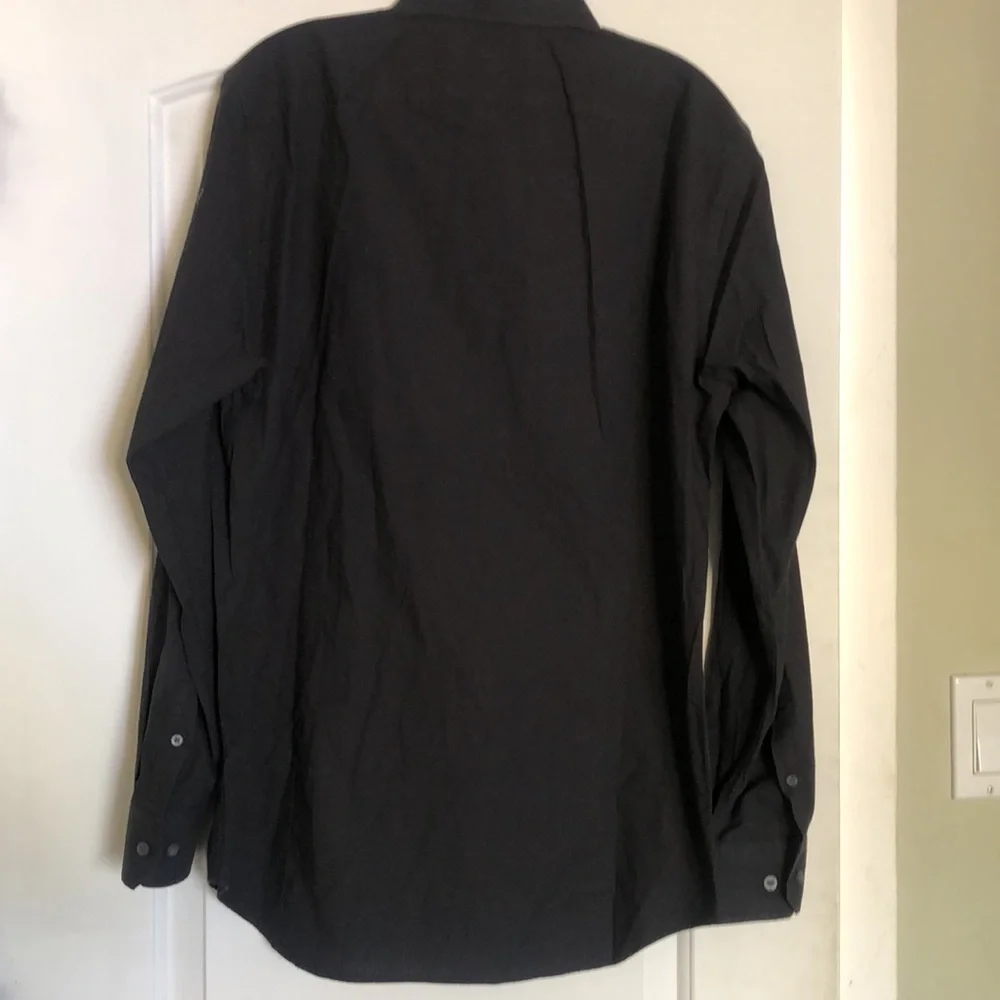 Banana Republic black pinstripe shirt sz 15